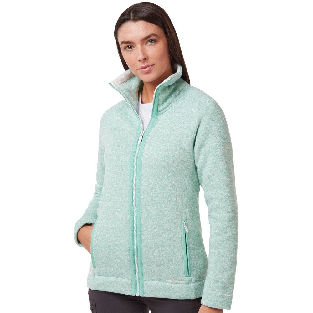 Cosy knit-look fleece jacket that’s a marvellous cover-up on cooler days. Take your pick from a selection of plain and salt-and-pepper marled colourways – each with contrasting trim to zip, pockets and collar. Practical and pretty, Alphia delivers easy-care comfort all year round.
