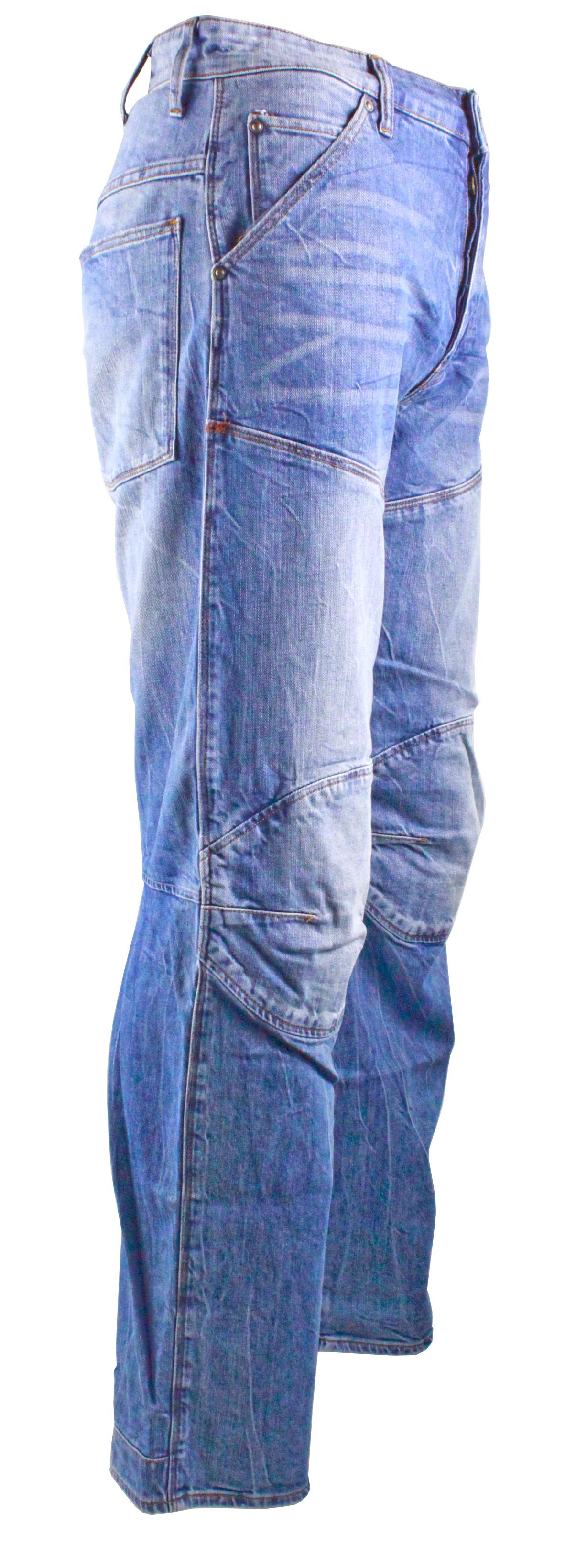 G-Star 5620 3D Stretch Med Aged  Hadron Stretch Denim Jeans. 98% Cotton 2% Elastane Stretch Denim. G-Star Elwood Style. Tapered Leg. Button Fly. Additional Hems