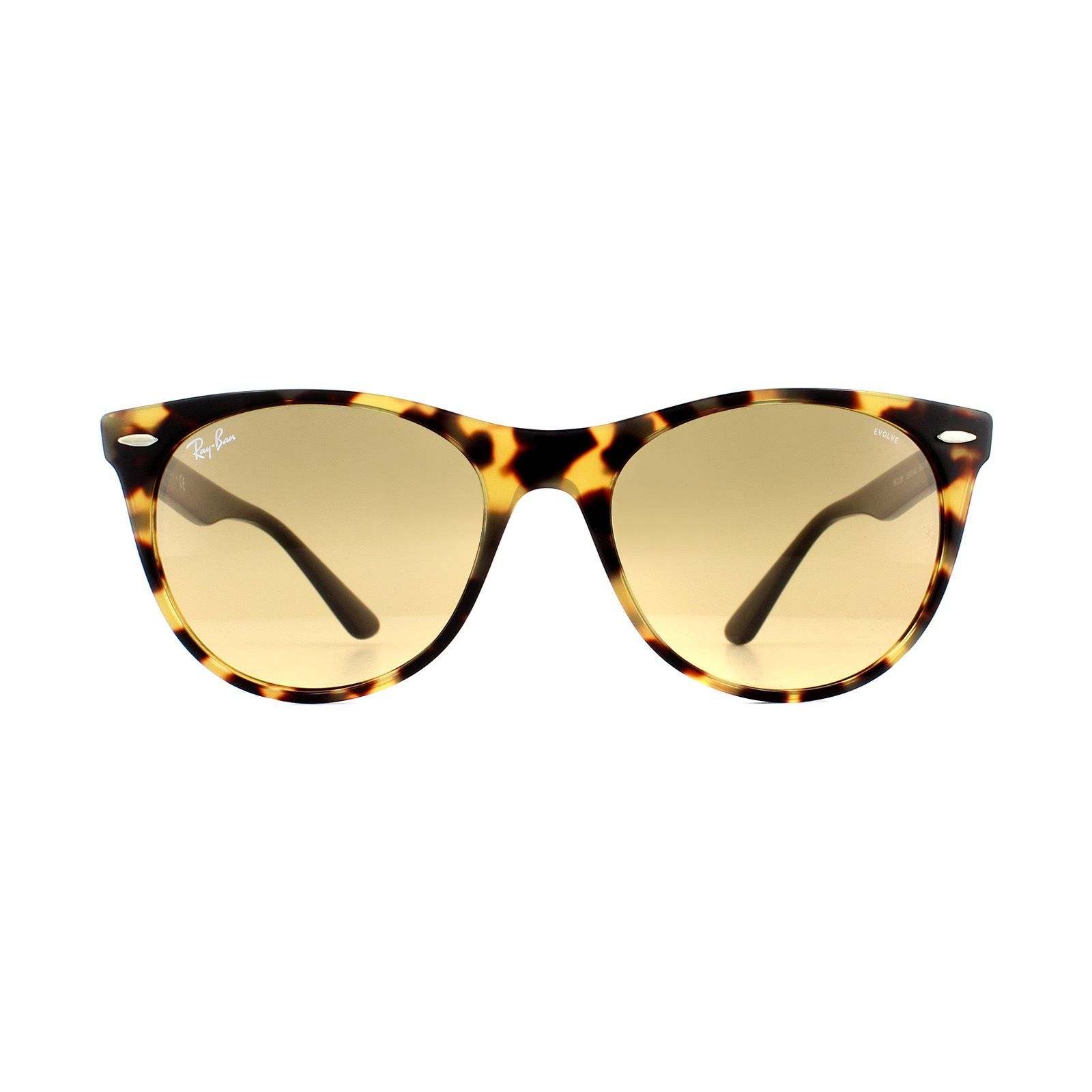 Ray-Ban Wayfarer II RB2185 1248AC Yellow Havana and Black Orange Photochromic are the newest addition to the Wayfarer collection. The Wayfarer II Evolve has taken on a rounded shape for the modern age. With typical Wayfarer characteristics, there's no denying which family these belong to. CornerÂ flicks, winged temples and hinge pins have all been taken from the original Wayfarer. The slim acetate frame and skinny temples deliver a cool and sophisticated feel.