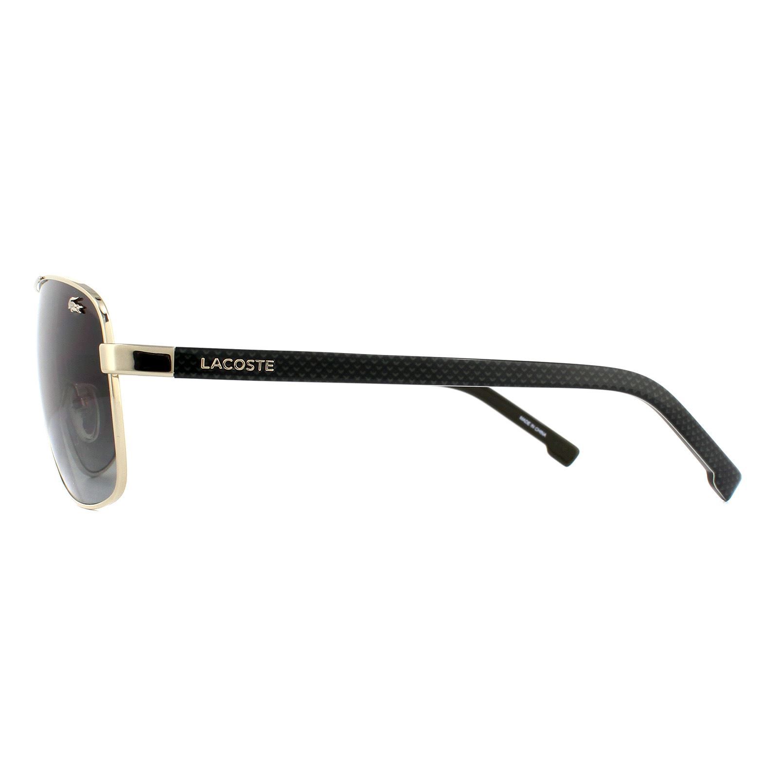 Lacoste Sunglasses L162S 714 Gold Brown Gradient are a large square aviator style for men with a metal frame front and plastic temples for added comfort. The iconic Lacoste alligator embellishes one lens corner, and the Lacoste text logo is also featured on each temple.