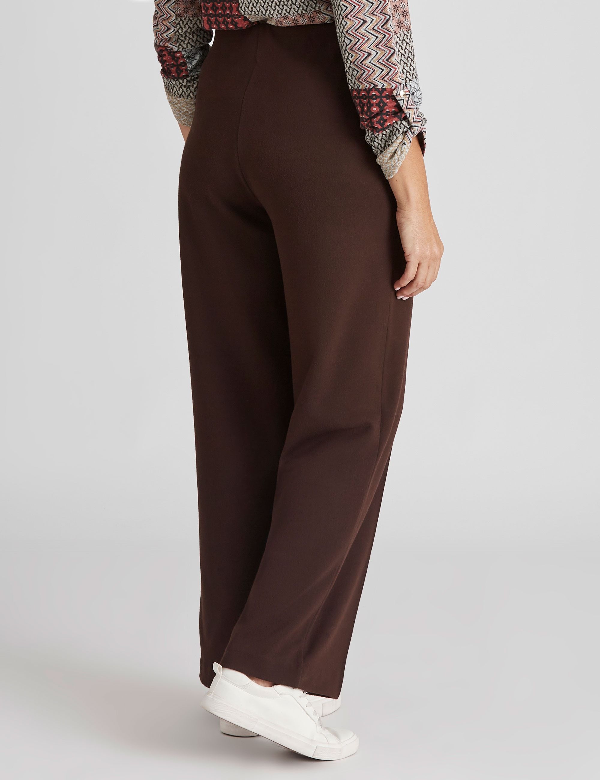 Womens Millers Wide Legs Brushed Pants Chocolate