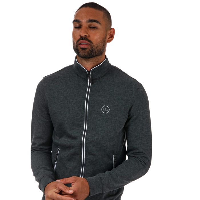 Mens Armani Exchange Full Zip Sweatshirt in grey.-High-neck.- Long sleeves.- Full zip fastening.- Contrasting logo and piping.- Two side zipped pockets.- 68% Polyester  29% Viscose  3% Elastane. Machine washable. - Ref: 8NZM738N1Z3903