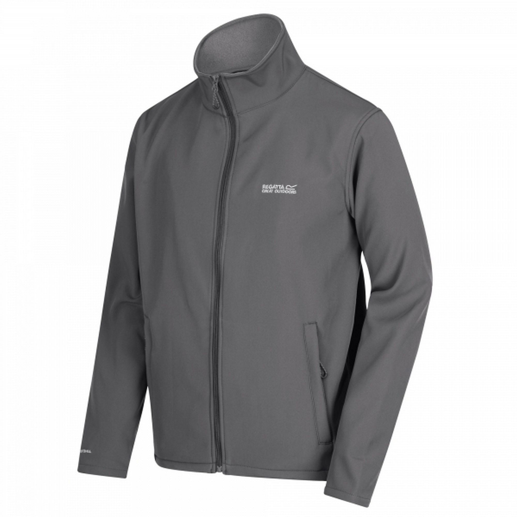 The mens Cera II is a best-selling Softshell jackets. Offering great value and quality across four seasons, you can wear it as a light jacket on mild weather days or as an insulating mid-layer during colder months. The stretchy fabric has a DWR (Durable Water Repellent) finish to guard against wind and showers, and a soft, warm backing for added comfort. Complete with two zipped pockets to keep car keys/mid-walk sweets/dog treats/phones safe. 100% Polyester. Regatta Mens sizing (chest approx): XS (35-36in/89-91.5cm), S (37-38in/94-96.5cm), M (39-40in/99-101.5cm), L (41-42in/104-106.5cm), XL (43-44in/109-112cm), XXL (46-48in/117-122cm), XXXL (49-51in/124.5-129.5cm), XXXXL (52-54in/132-137cm), XXXXXL (55-57in/140-145cm).