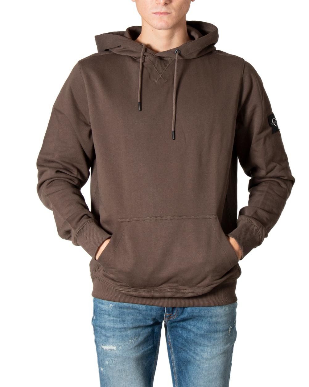 Brand: Calvin Klein Jeans Gender: Men Type: Sweatshirts Season: Fall/Winter  PRODUCT DETAIL • Color: brown • Collar: hood • Pockets: inside pocket  COMPOSITION AND MATERIAL • Composition: -100% cotton  •  Washing: machine wash at 30° -100% Cotton