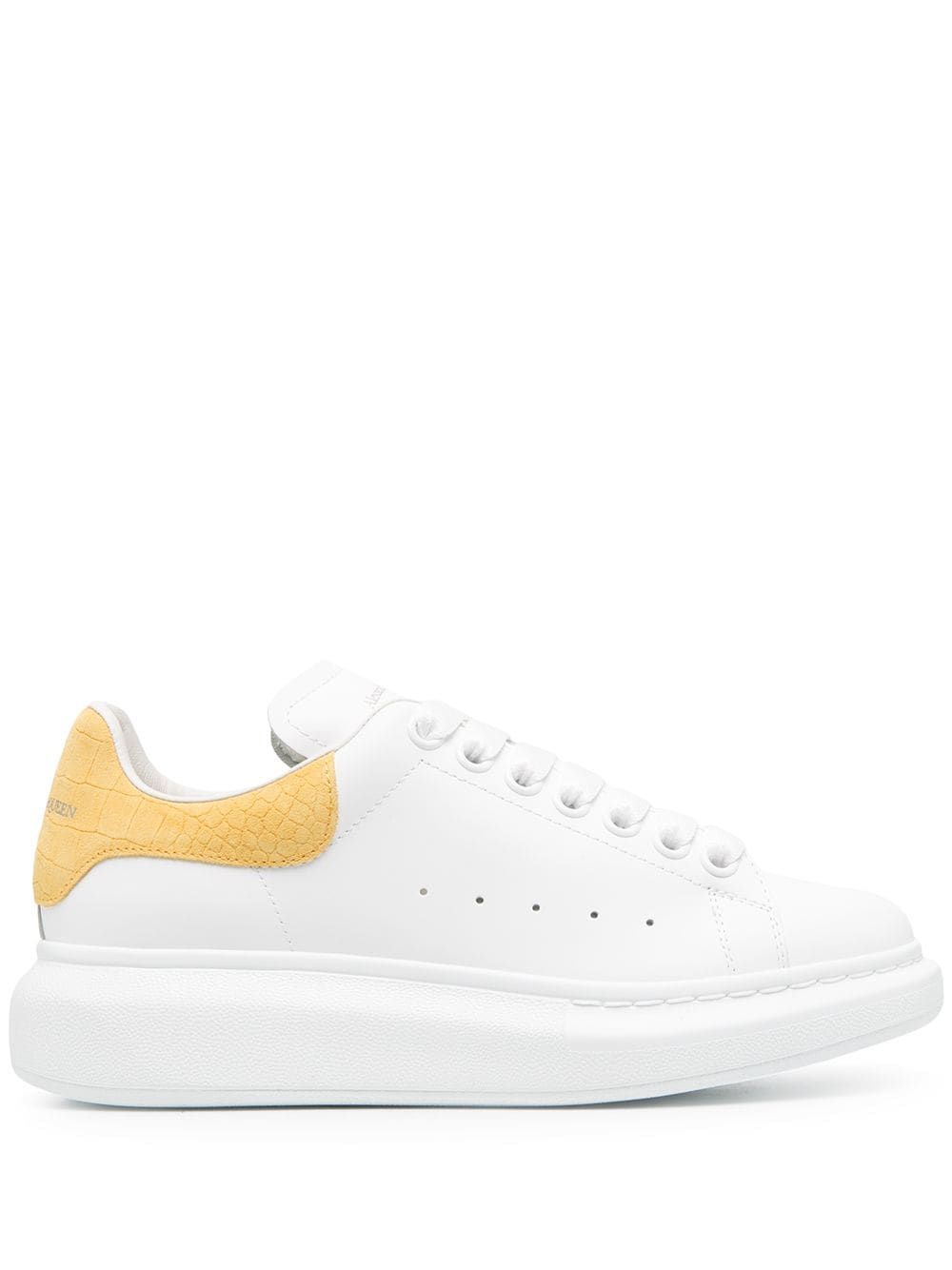 SNEAKERS ALEXANDER MCQUEEN, LEATHER 100%, color WHITE, Rubber sole, SS21, product code 650788WHZ4K9718
