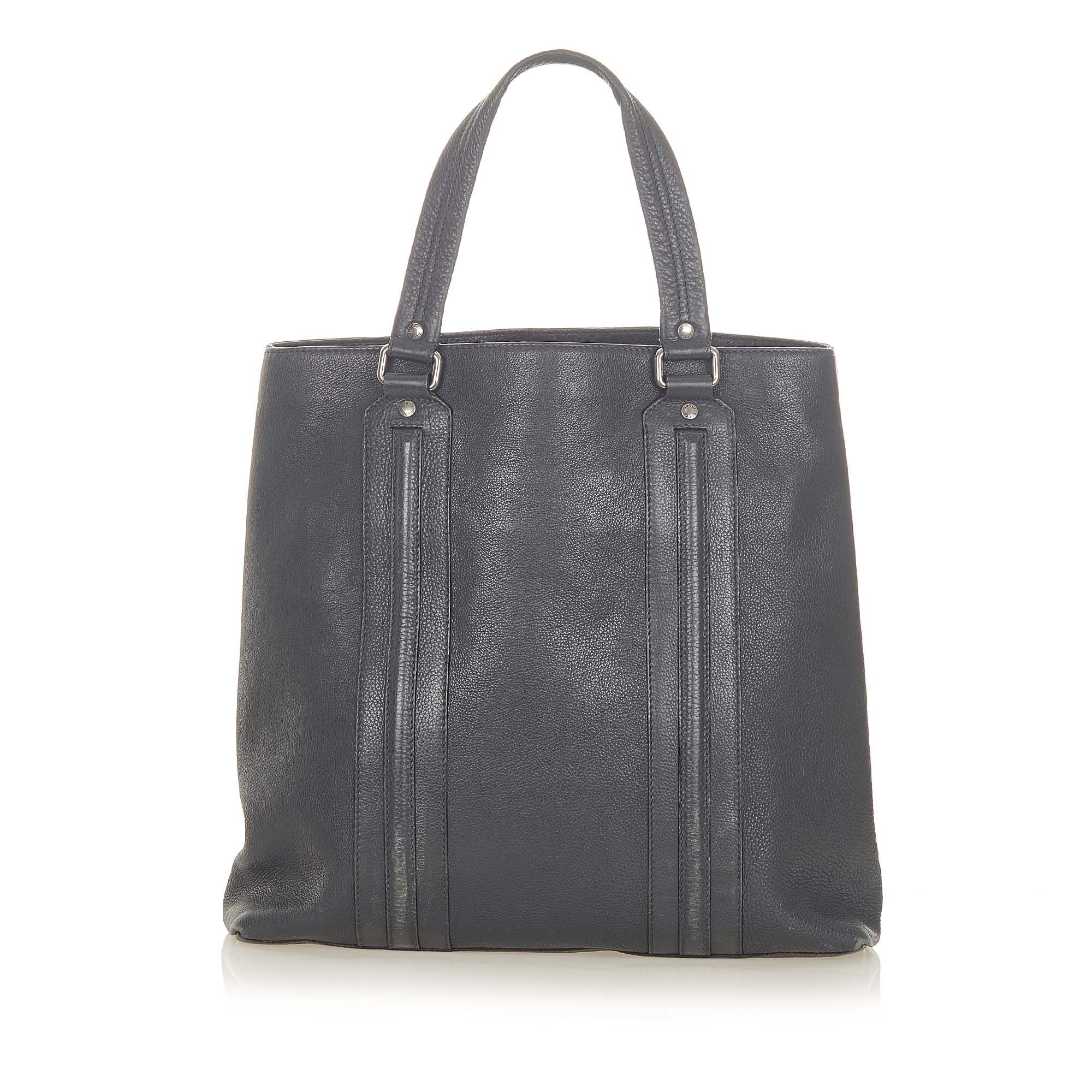 Vintage Gucci Leather Tote Bag Black