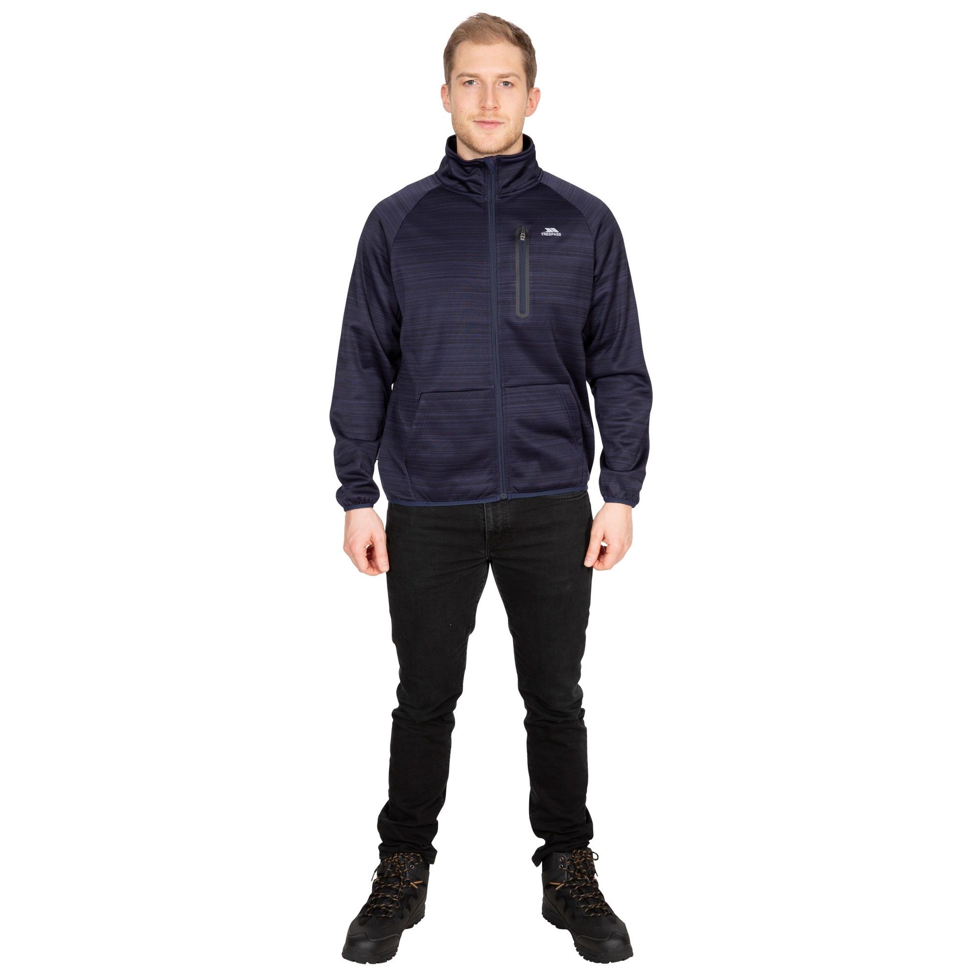100% Polyester. Airtrap. 230gsm. 3 zipped pockets. Bonded chest pocket. Inner zip facing. Binding at hem and cuffs. Trespass Mens Chest Sizing (approx): S - 35-37in/89-94cm, M - 38-40in/96.5-101.5cm, L - 41-43in/104-109cm, XL - 44-46in/111.5-117cm, XXL - 46-48in/117-122cm, 3XL - 48-50in/122-127cm.