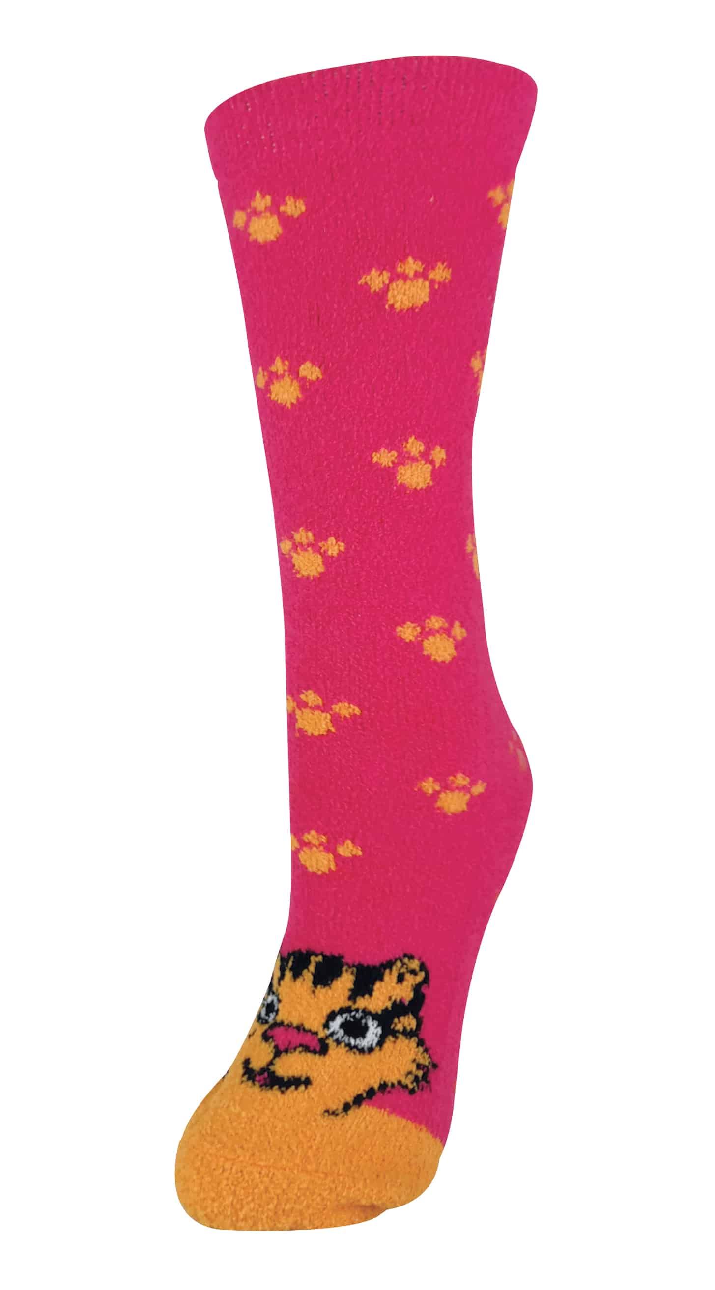 Sock Snob Ladies/Womens Fluffy Non Slip Cute Novelty Slipper Socks with Animal Designs