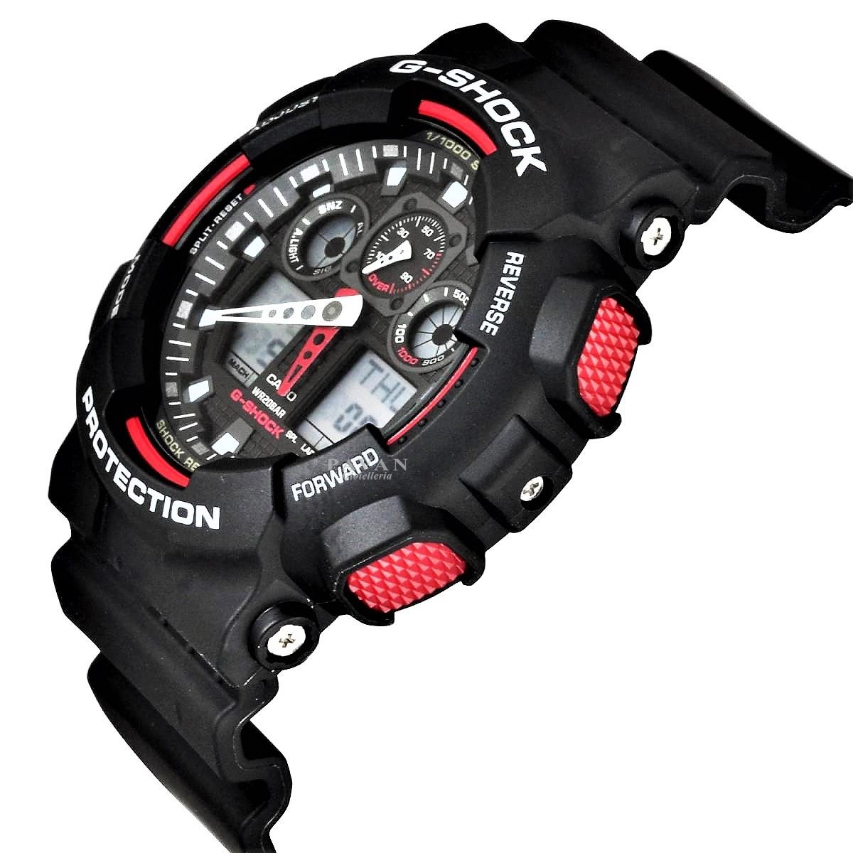 This Casio G-shock Analogue-Digital Watch for Men is the perfect timepiece to wear or to gift. It's Black 51 mm Round case combined with the comfortable Black Plastic will ensure you enjoy this stunning timepiece without any compromise. Operated by a high quality Quartz movement and water resistant to 20 bars, your watch will keep ticking. Precision, comfort, convenience - a good watch will give it all to you - perfect gift for any occasion -The watch has a calendar function: Day-Date-Month, G-SHOCK, World Time, Stopwatch, Countdown, Alarm High quality 21 cm length and 22 mm width Black Resin strap with a Buckle Case diameter: 51 mm,case thickness: 14 mm, case colour: Black and dial colour: Black