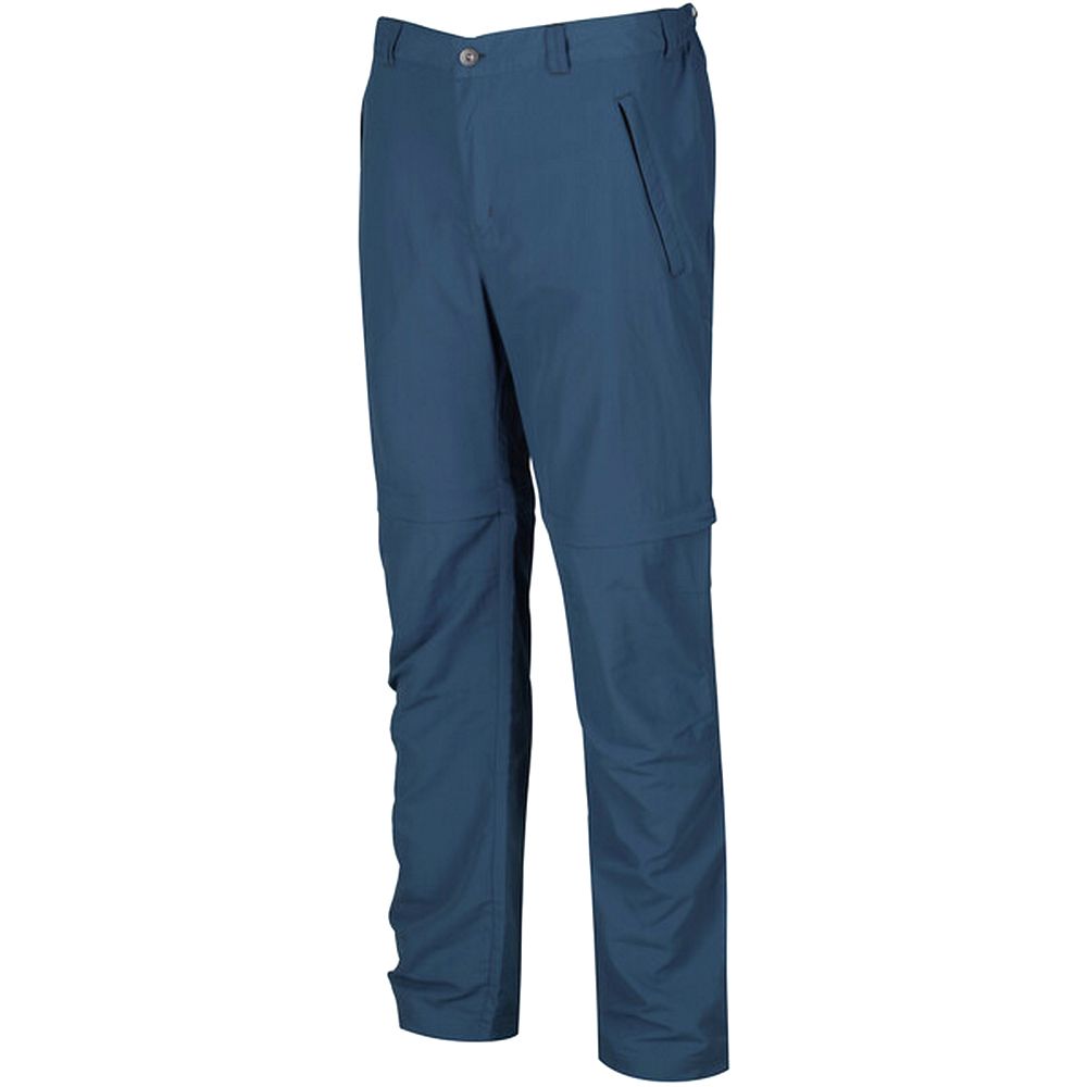 Quick-drying and showerproof. Part-elasticated waist improves mobility and comfort. Drawcord at the hem. Multiple pockets. 2-in-1 zip-off design. 100% Polyamide. Leg length: S - 29ins, R - 31ins, L - 33ins. Regatta Mens sizing (waist approx): 26in/66cm, 28in/71cm, 30in/76cm, 32in/81cm, 33in/84cm, 34in/86.5cm, 36in/91.5cm, 38in/96.5cm, 40in/101.5cm, 42in/106.5cm, 44in/111.5cm, 46in/117cm, 48in/122cm, 50in/127cm.