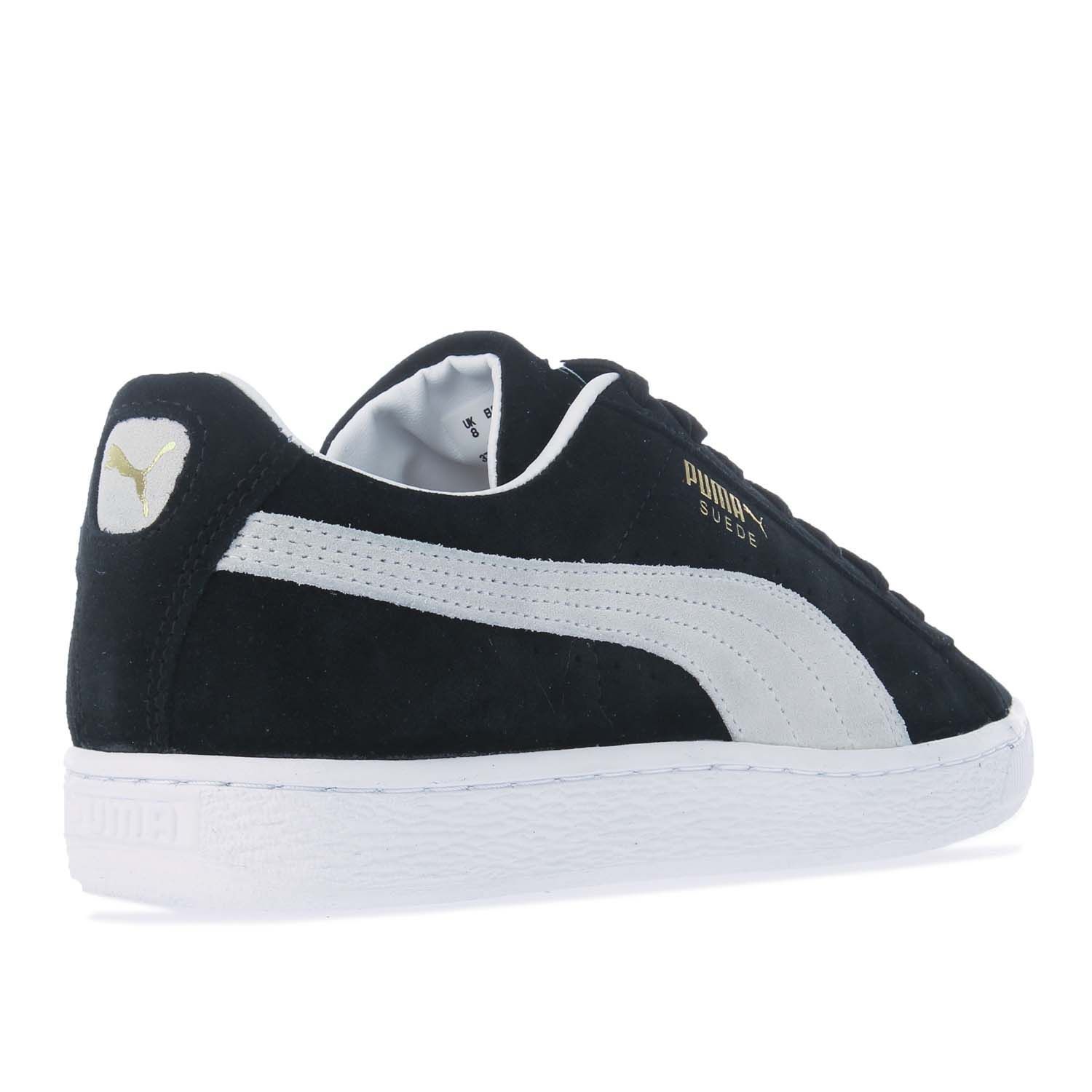 Puma Suede VTG Trainers in black- white.- Leather and Suede upper.- Lace fastening.- Round toe.- Classic PUMA Formstrip down the sidewalls.- Branded insole.- Rubber outsole.- Leather and Suede Upper  Leather Lining  Synthetic Sole.- Ref: 37492105X