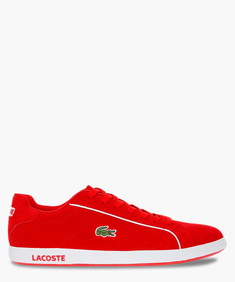 Graduate 219 red and white suede trainers