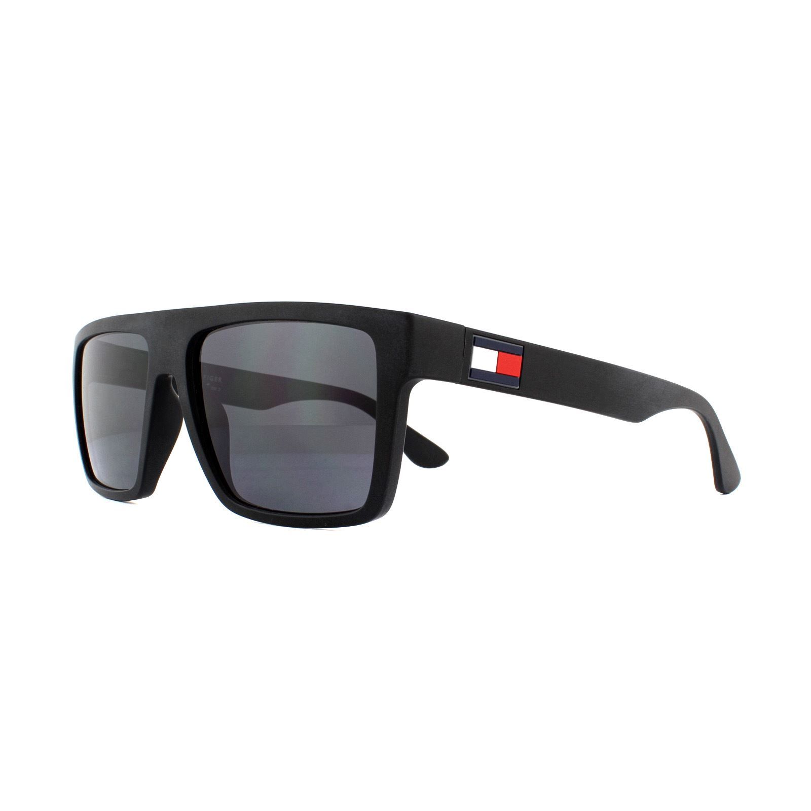 Tommy Hilfiger Sunglasses Th 1605 S 003 Ir Matte Black Grey Blue