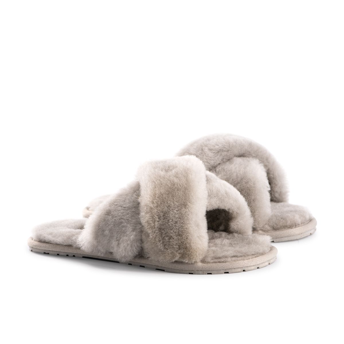 Soft premium genuine Australian Sheepskin wool upper
 Easy to slide on footwear used in any weather
 Full premium sheepskin insole
 Cross over style strap giving a great fit
 Soft Rubber outsole – highly durable and lightweight
 Stylish, Fluffy and cosy all at the same time
 100% brand new and high quality, comes in a branded box, suitable for gifting