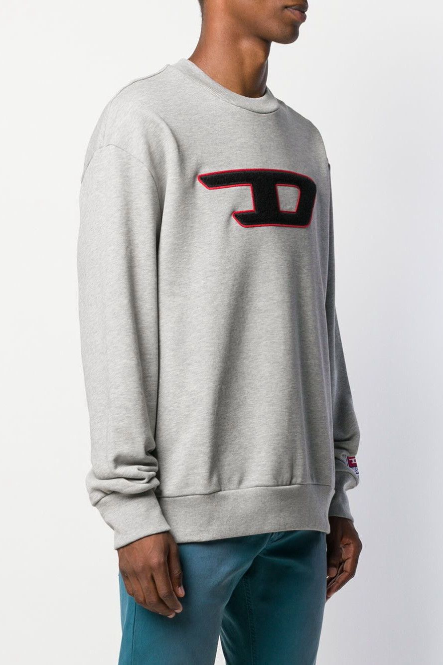 Brand: Diesel Gender: Men Type: Sweatshirts Season: All seasons  PRODUCT DETAIL • Color: grey • Pattern: print • Sleeves: long • Neckline: round neck  COMPOSITION AND MATERIAL • Composition: -100% cotton  •  Washing: machine wash at 30°