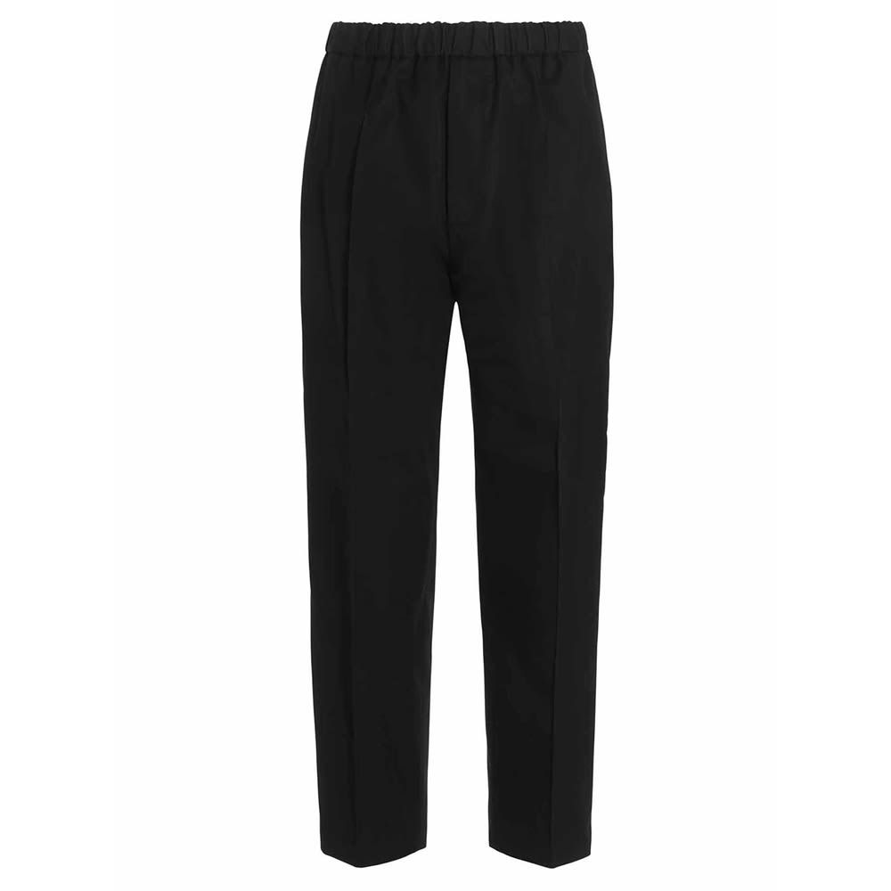 Cotton trousers with an elastic waistband, an inner drawstring at the waist and a straight leg.
