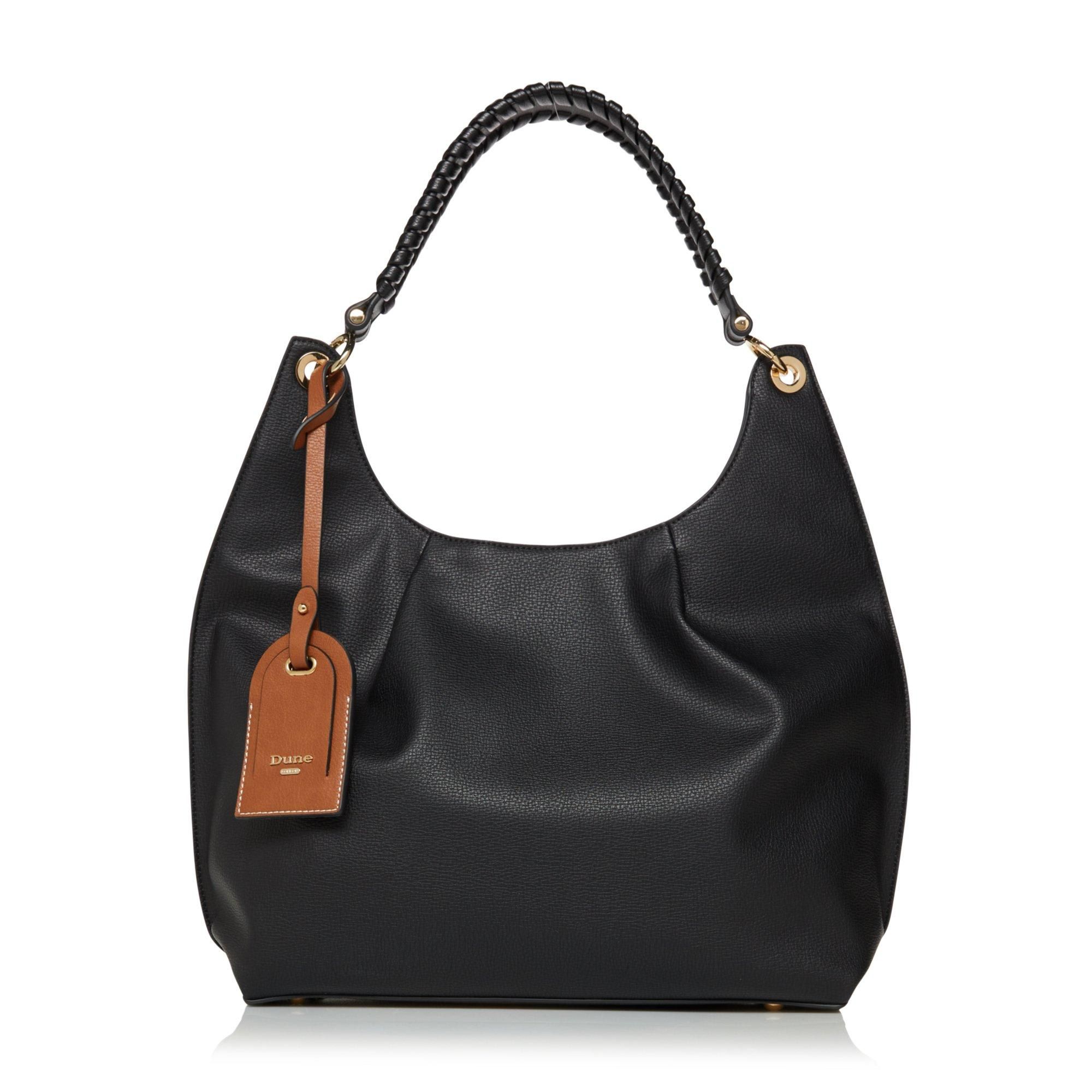 This chic hobo bag is the perfect daytime accessory. Designed in slouchy shape with a braided strap and shiny polished hardware. There's plenty of room inside for things like your phone, keys and wallet.