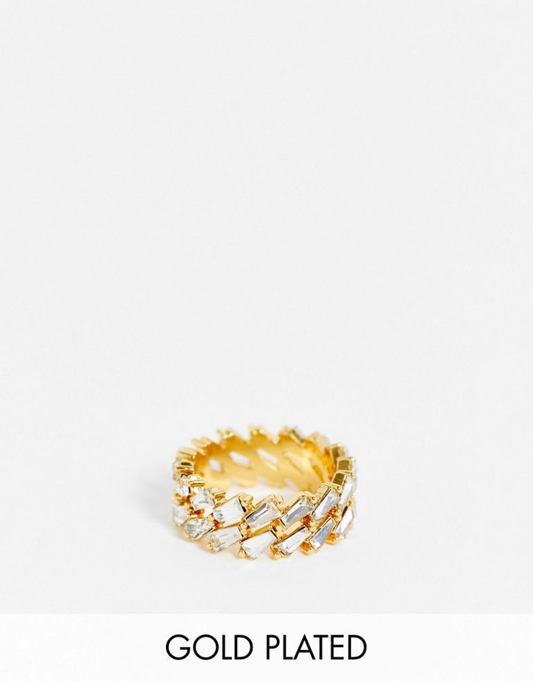 Ring by ASOS DESIGN Need-to-know details Embellished design Baguette-shaped diamantes Smooth finish Sold by Asos