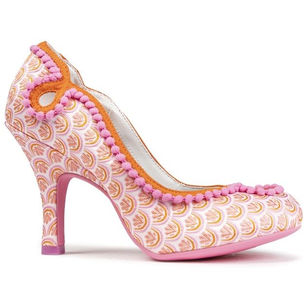 Womens orange Ruby Shoo miley shoes, manufactured with textile and a synthetic sole. Featuring: heel height 3 3/4