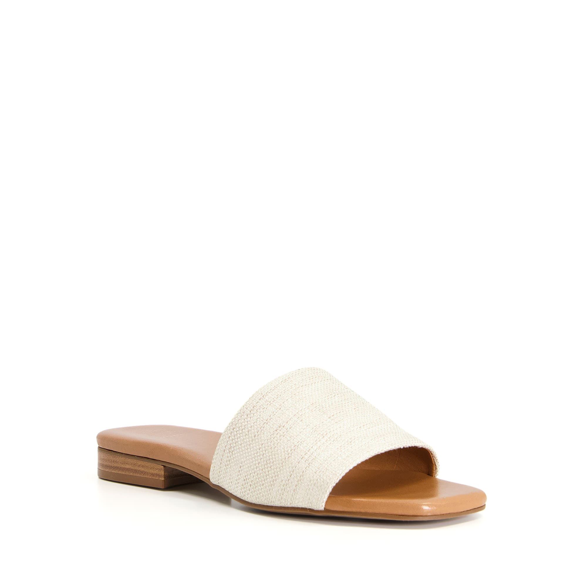 These stylish sliders mean business, with a monogram-embossed strap, an open-square toe and a neutral colour palette. Designed to be worn with anything and everything this summer.