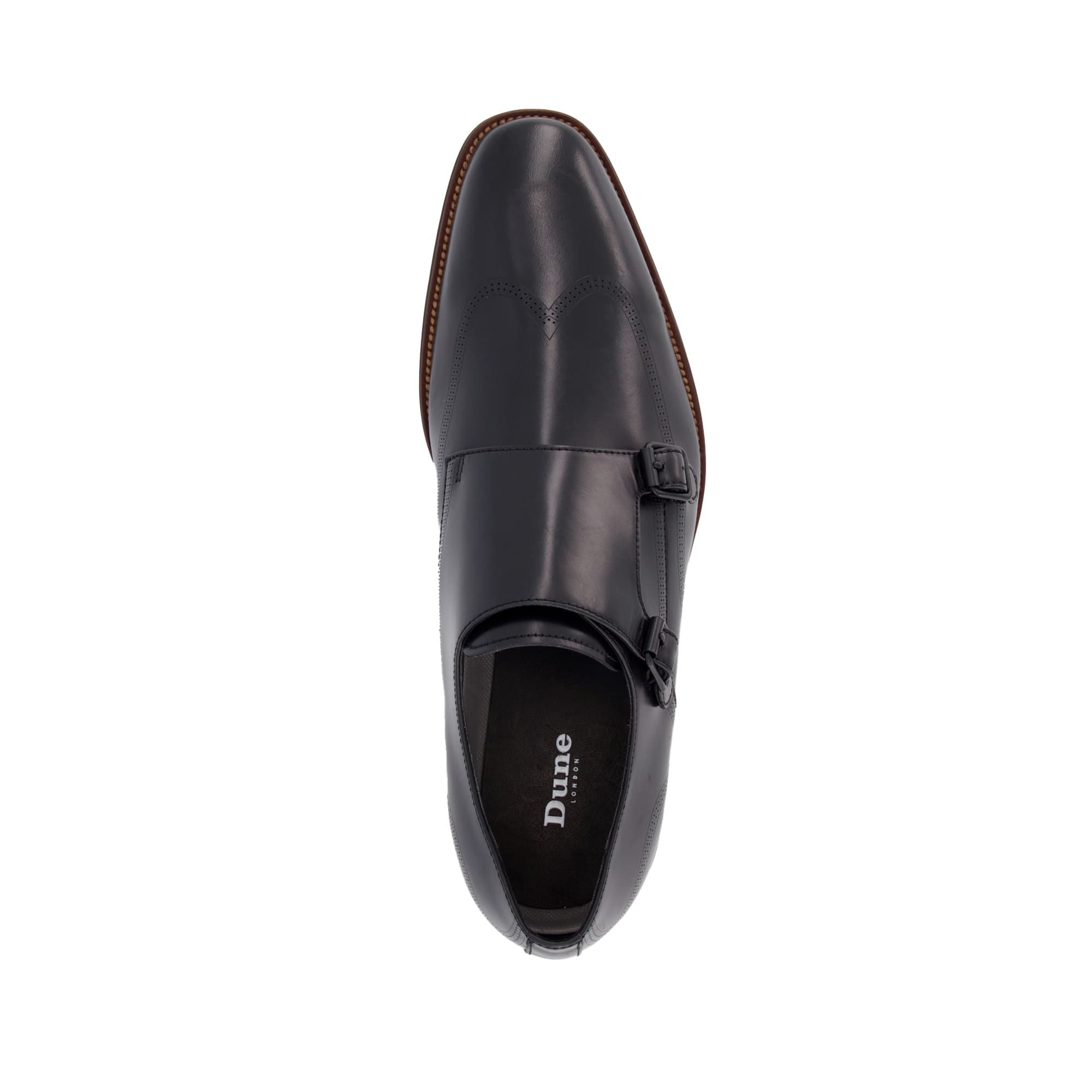 Give your formal looks an upgrade with our Shield shoes. This smooth leather pair is finished with buckles and tonal stitching.