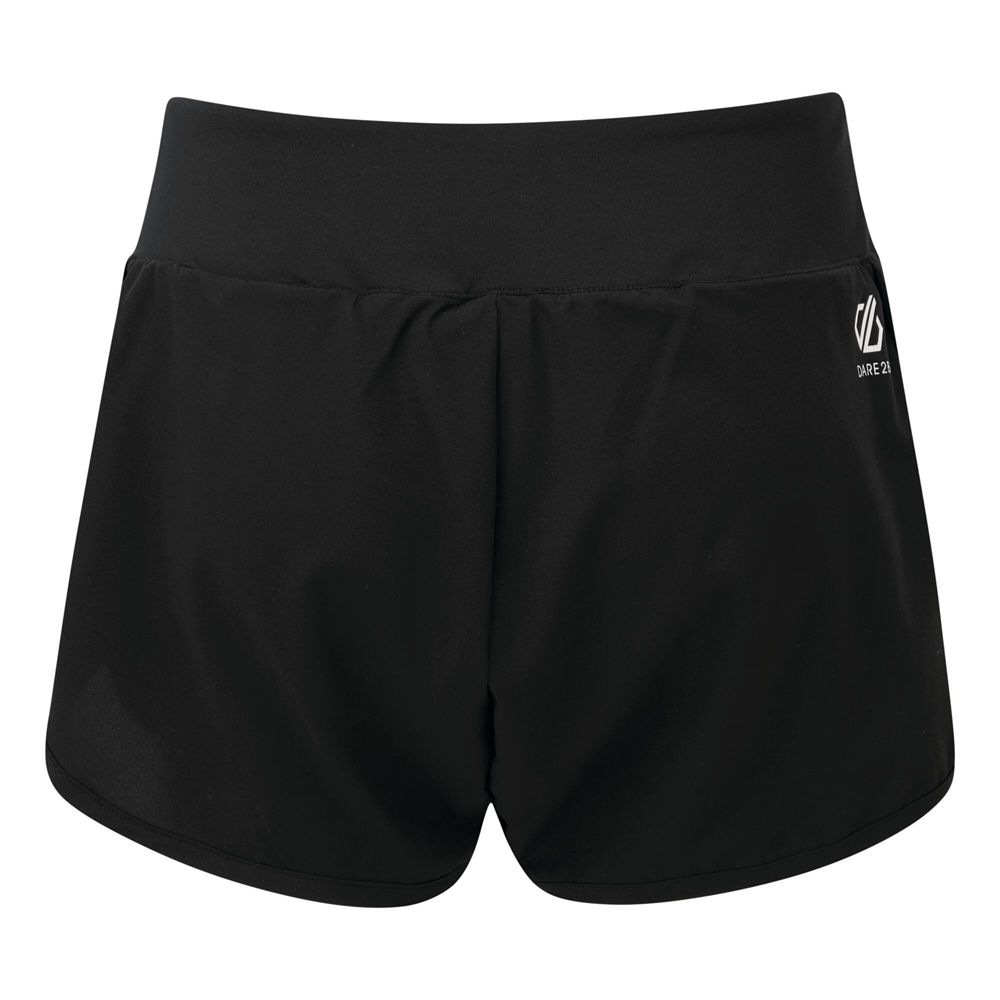 Outer short in 100% polyester stretch fabric. Inner short in Q-Wic polyester/ elastane fabric. Water repellent finish to outer. Good wicking performance. Quick drying. Lightweight. Shaped elasticated waistband. Flat locked seams to inner short for comfort. 1 x zipped security pocket with autolock slider. Print design options.