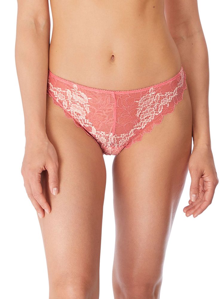 Mix luxury with elegant with the Lace Perfection range by Wacoal. These tanga briefs sit low rise, and offer minimal rear coverage. The all over stretch lace provides all day comfort and the perfect fit for everyday wear. Size Guide: S (10), M (12), L (14), XL (16).