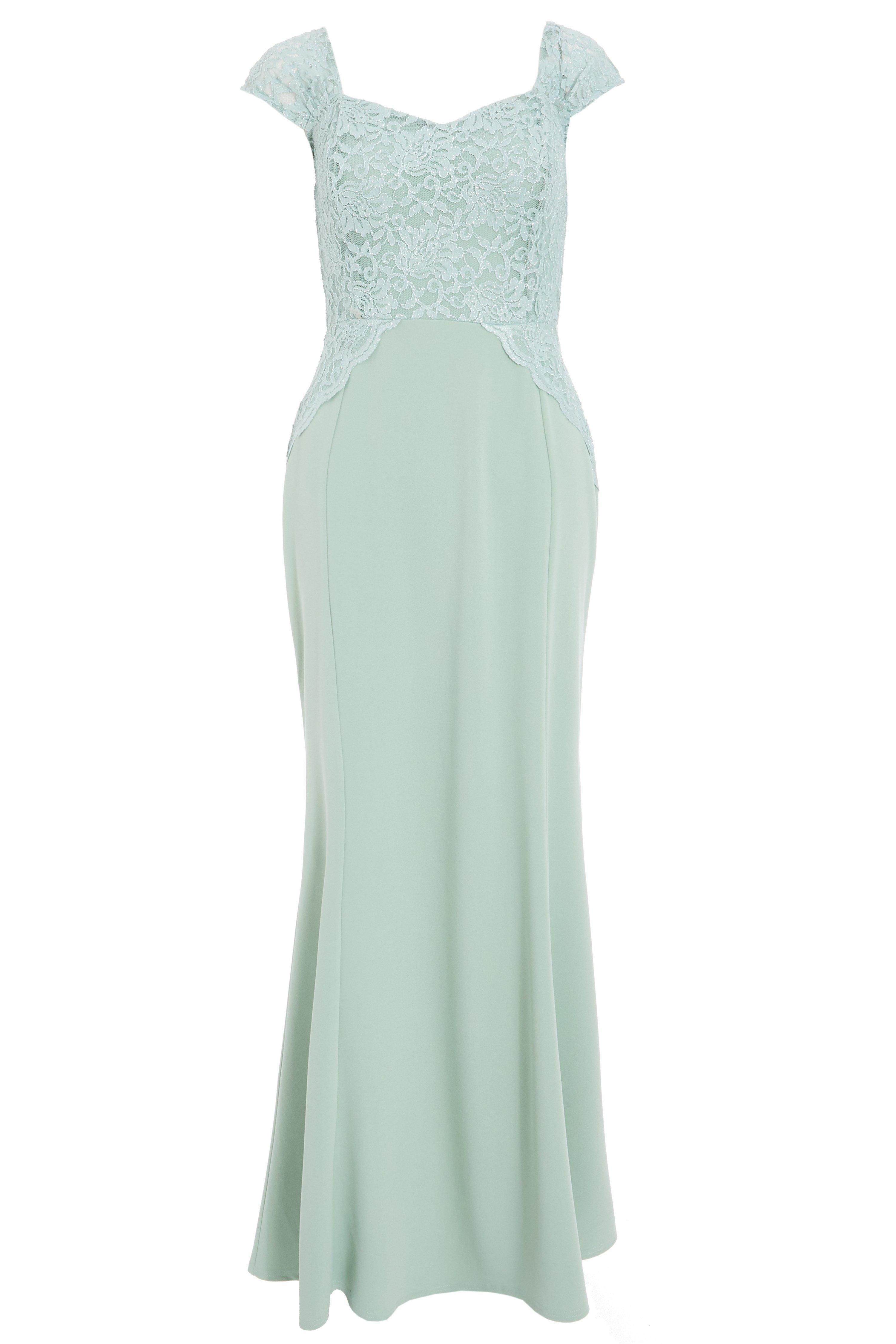Sage Glitter Lace Maxi Dress