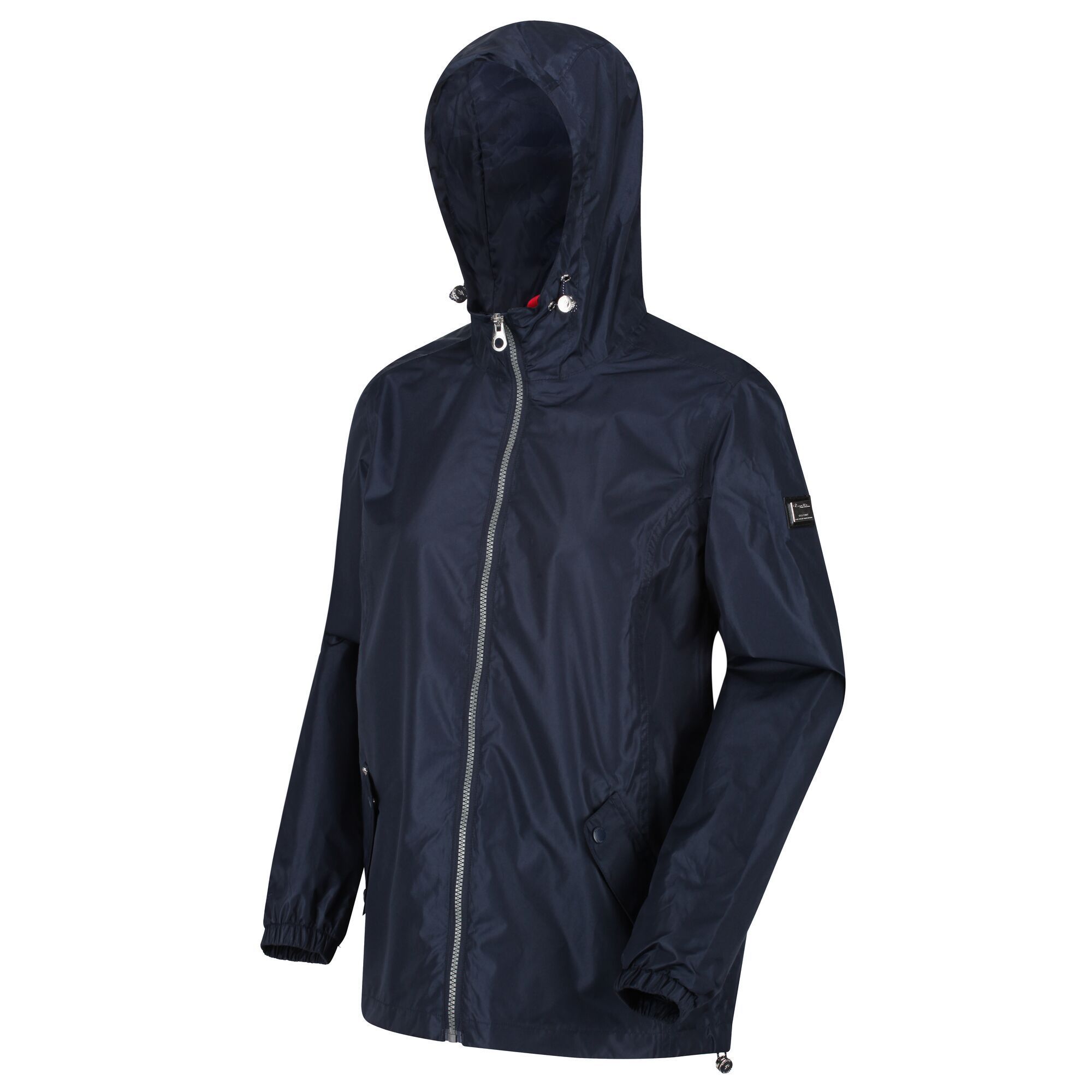 Material: 100% polyester. Durable water repellent finish. Taped seams. Polyester taffeta lining. Grown on hood with adjusters. Elasticated cuffs. 2 lower pockets with flaps and branded snap fastening. Adjustable shockcord hem.
