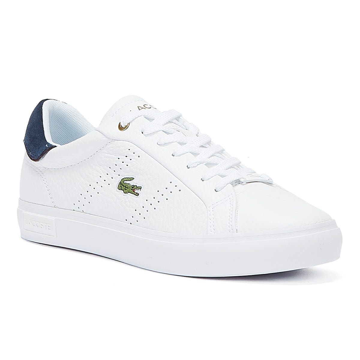 Lacoste Powercourt 2.0 Mens White / Navy Trainers