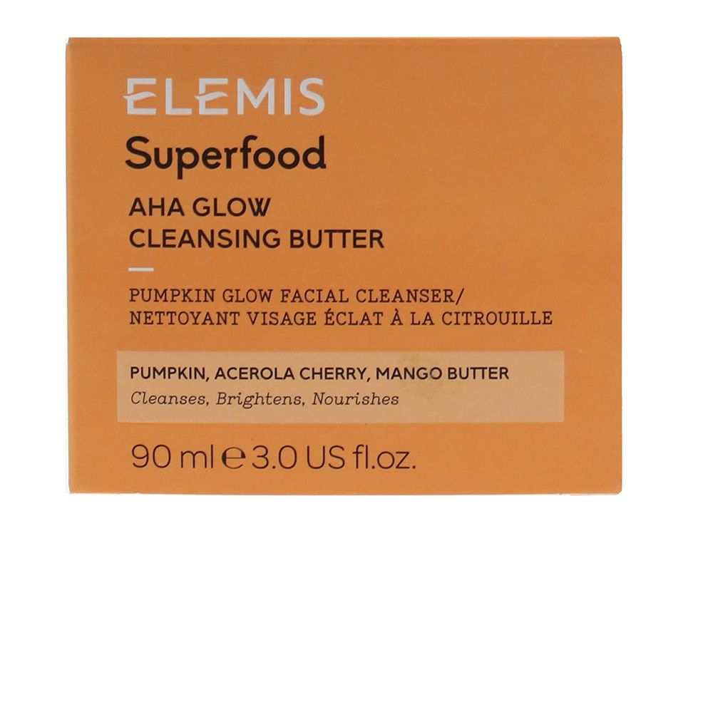 The Elemis Superfood Aha Glow Cleansing Cream is a facial cleanser that contains a unique blend of a fermented Pumpkin enzymes and Acerola Cherry, naturally rich in AHAs helps to brighten skin, while Mango Butter and Chia Seed Oil, rich in omega fatty acids. The cleanser nourishes and hydrate the skin, removes move up, pollutants and daily grime, and leaves a healthy-looking radiance.