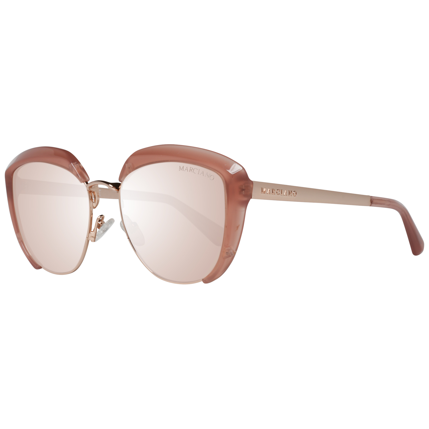 Guess by Marciano Sunglasses GM0791 72Z 54 Women
Frame color: Rose Gold
Lenses color: Rosé Gold
Lenses material: Plastic
Filter category: 2
Style: Cat Eye
Lenses effect: Mirrored
Protection: 100% UVA & UVB
Size: 54-18-140
Lenses width: 54
Lenses height: 48
Bridge width: 18
Frame width: 140
Temples length: 140
Shipment includes: Case, cleaning cloth
Spring hinge: No
