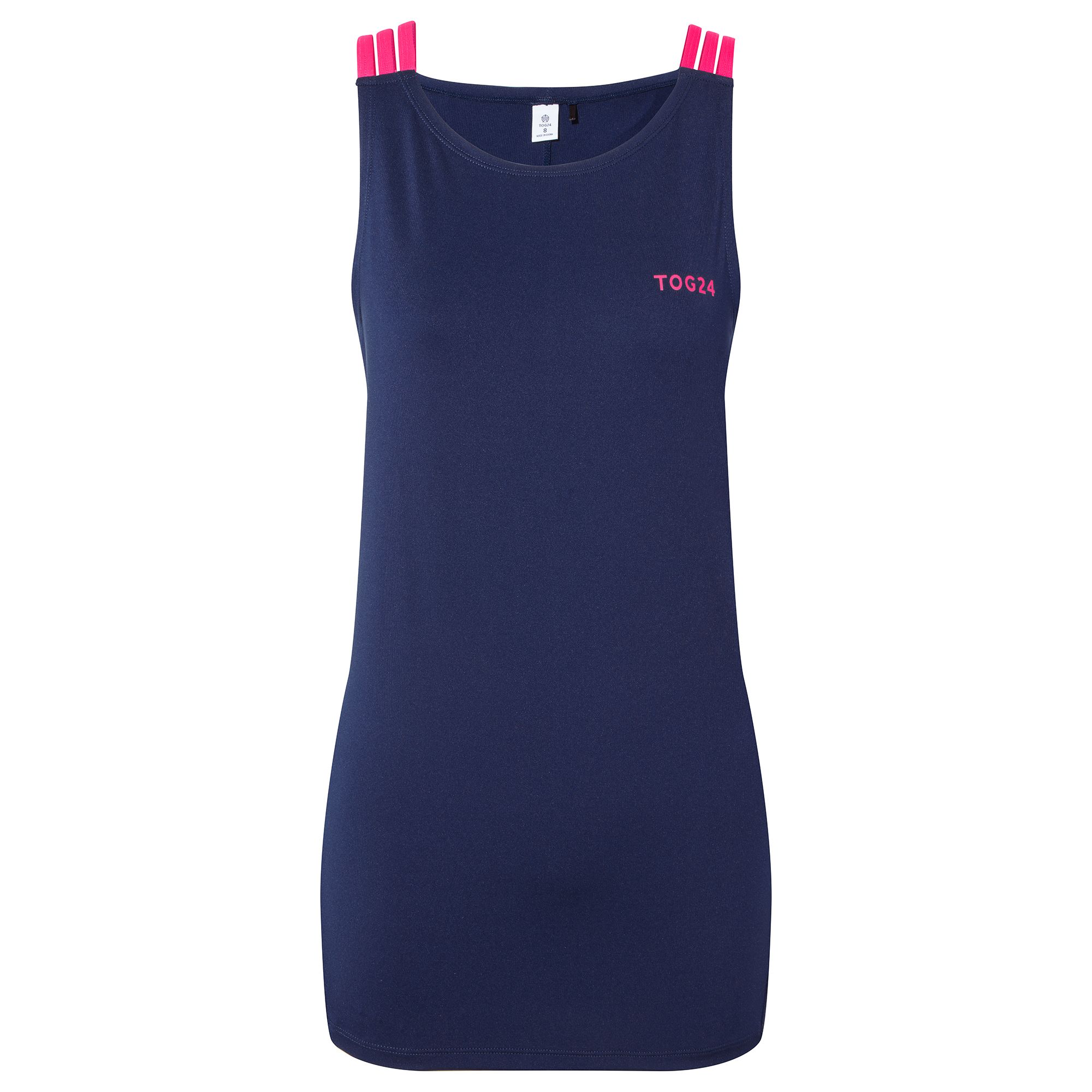 Women's activewear just got a little more elegant with our high-tech vest top, Langan. Cut in a flattering shape with a dipped hemline that's slightly longer at the back for extra coverage, this supersoft sports vest gives you the confidence to push yourself further. Crafted from 4-way stretch fabric that moves with your body in every direction, Langan is perfect for teaming with leggings and wearing to a Pilates class, yoga session or Zumba workout. Lightweight, breathable and designed to help keep you dry from warm up to cool down, Langan wicks sweat away from your skin so you never feel damp and clammy. Delicate strap detailing on the shoulders lifts this gorgeous vest out of the ordinary, making it just as perfect for wearing with denim shorts and sandals at the weekend. Beautifully finished by our team in West Yorkshire where Langan was designed, a discreet TOG24 logo printed on the chest in a contrasting colour nods to our ethos of 'Truth Over Glory'.