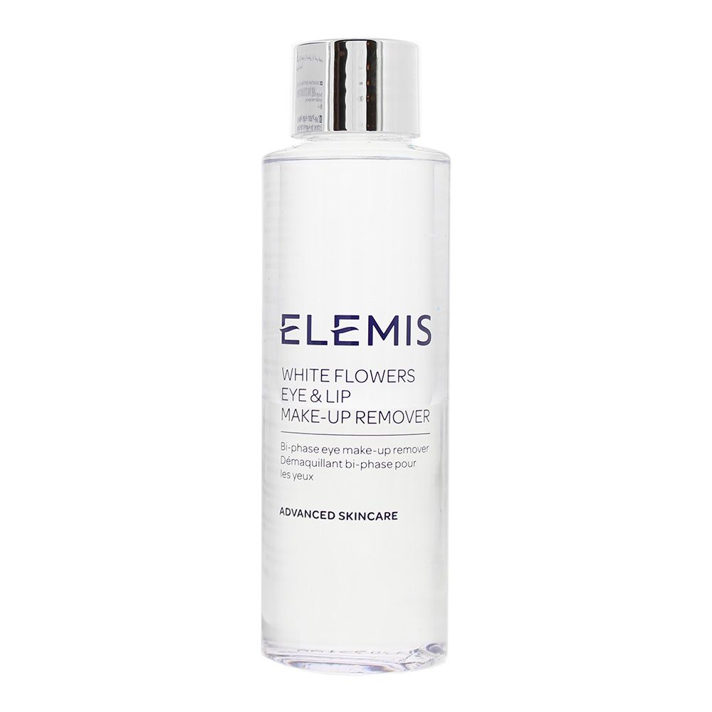 The Elemis Advanced Skincare White Flowers Eye & Lip Make-Up Remover has been designed as a bi-phase make up remover. The remover has a gentle yet powerful formula that instantly removes every trace of long wear eye and lip make up. The formula, which is innovative and ophthalmologist-approved, is infused with hydrating White Peony extract and cooling White Tea, which lets skin feeling soothed and refreshed.