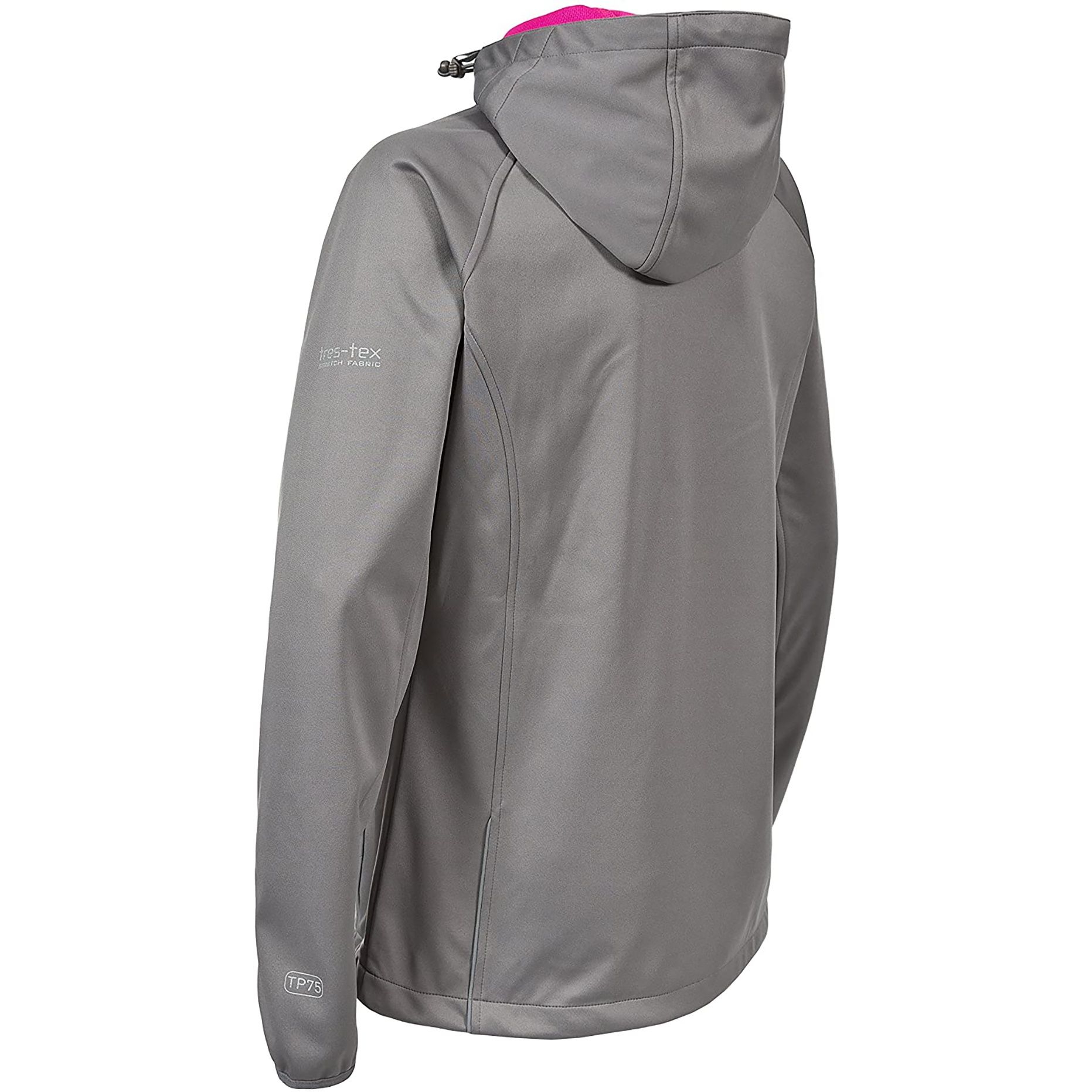 Waterproof 5000mm, breathable 5000mvp. Adjustable grown-on hood. 2 zip pockets. Drawcord at hem. Chin guard. Binding at cuff. Reflective piping and print. Contrast fabric backing. 100% polyester TPU membrane. Trespass Womens Chest Sizing (approx): XS/8 - 32in/81cm, S/10 - 34in/86cm, M/12 - 36in/91.4cm, L/14 - 38in/96.5cm, XL/16 - 40in/101.5cm, XXL/18 - 42in/106.5cm.