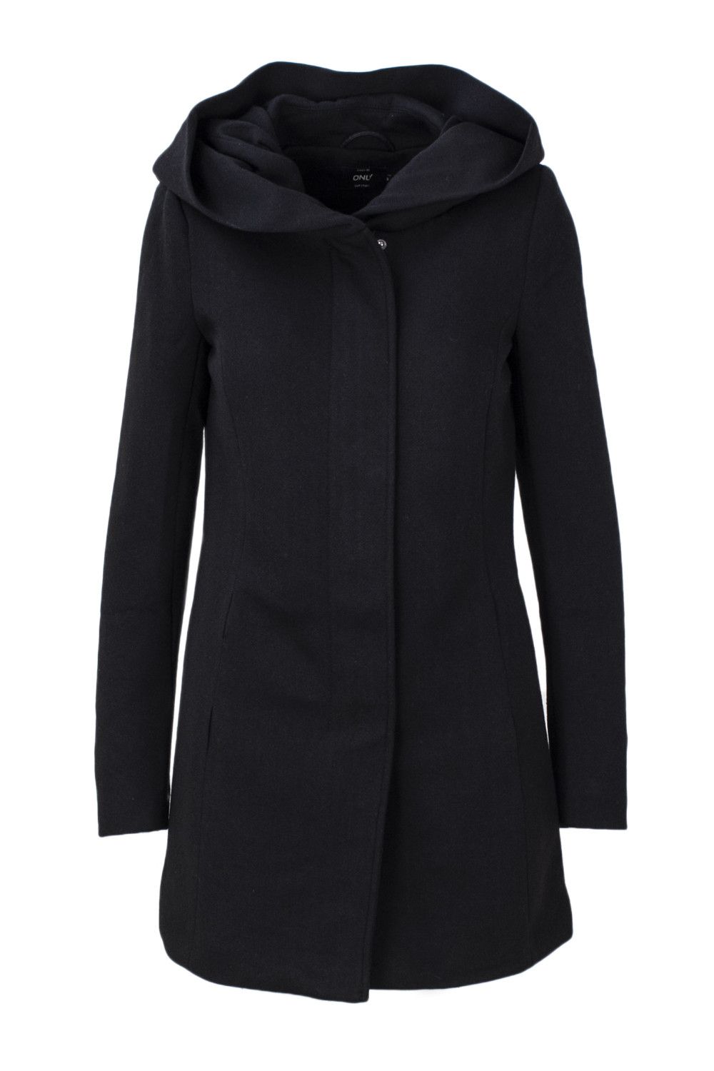 Brand: Only   Gender: Women   Type: Coats   Color: Black   Sleeves: Long Sleeve   Collar: Hood   Fastening: With Zip   Season: Fall/winter . length:long. style:zipper. material:cotton. type:trench-coat. hood:hood