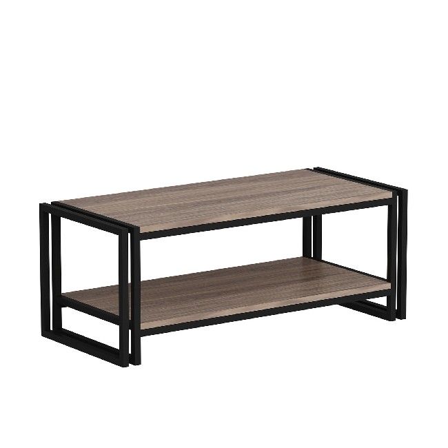 This stylish and functional coffee table is the perfect solution for furnishing the living area and keeping magazines and small items tidy. Easy-to-clean, easy-to-assemble kit included. Color: Walnut | Product Dimensions: W102xD45xH40 cm | Material: Melamine Chipboard, Metal | Product Weight: 15,2 Kg | Supported Weight: 10 Kg | Packaging Weight: W100xD53,5xH9 cm Kg | Number of Boxes: 1 | Packaging Dimensions: W100xD53,5xH9 cm.