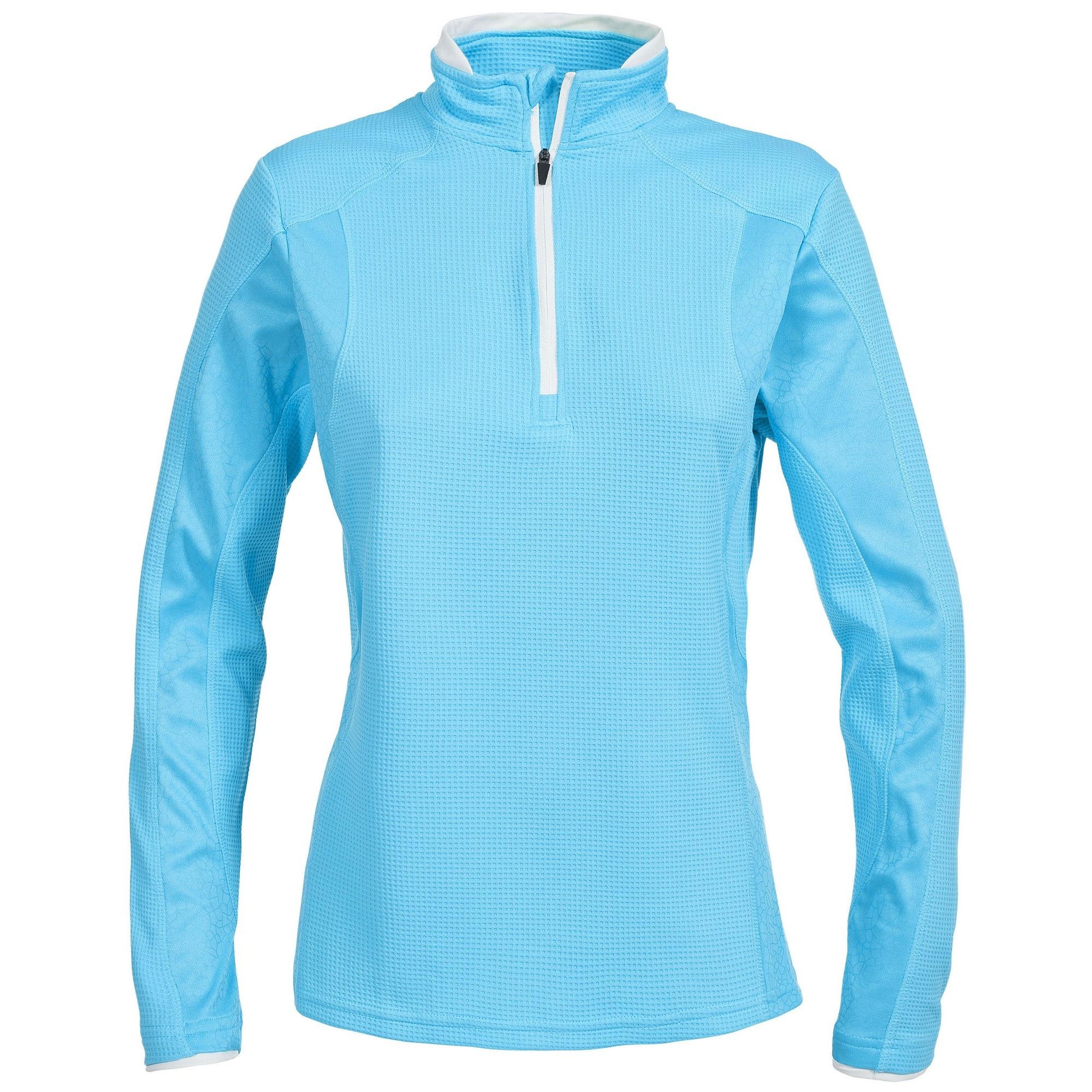 1/2 zip neck. Long sleeves. Contrast printed panels. Reflective prints. Wicking. Quick dry. 100% Polyester. Trespass Womens Chest Sizing (approx): XXS/6 - 31in/78cm, XS/8 - 32in/81cm, S/10 - 34in/86cm, M/12 - 36in/91.4cm, L/14 - 38in/96.5cm, XL/16 - 40in/101.5cm, XXL/18 - 42in/106.5cm.