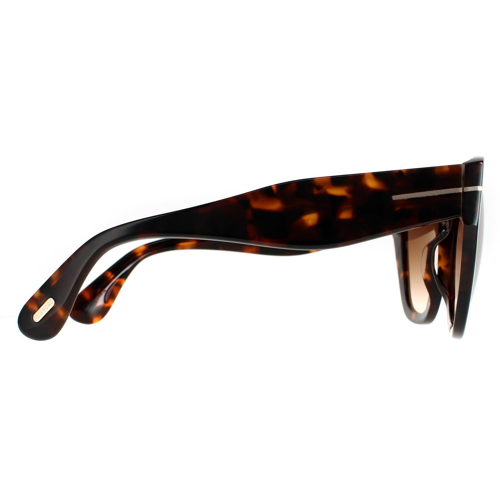 Tom Ford Cat Eye Womens Dark Havana Brown Gradient FT0940 Cara Sunglasses