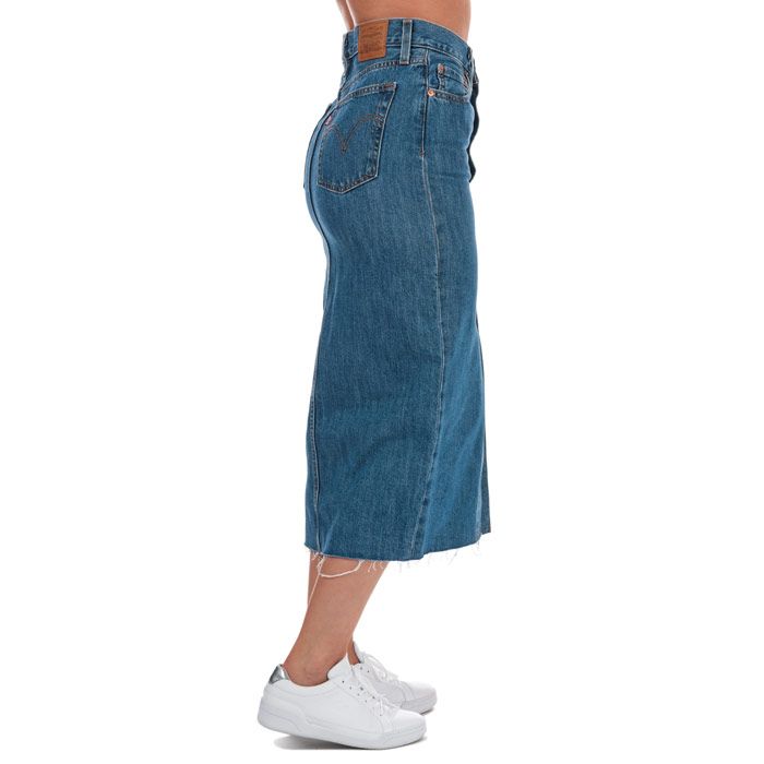 Levis Button Front Midi Skirt Denim 