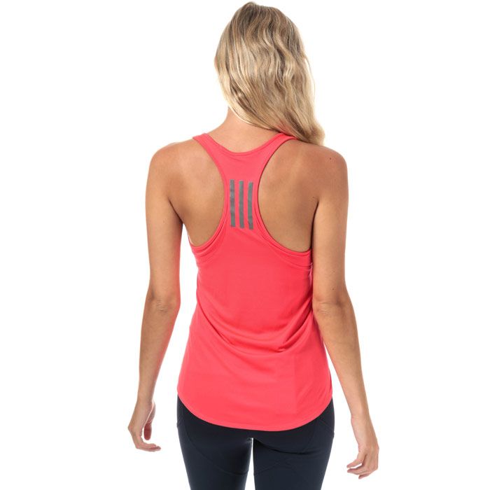 Womens adidas Own The Run Tank Top in shock red.<BR><BR>Lightweight  sweat-wicking running tank with added support.<BR>- climalite fabric sweeps sweat away from your skin.<BR>- Scoop neck.<BR>- Sleeveless.<BR>- Built-in bra with fixed cups and underband provide extra support and coverage.<BR>- Racer back provides freedom of motion.<BR>- Shaped hem.<BR>- Reflective adidas logo above left hem.<BR>- Reflective 3-Stripes on reverse.<BR>- Fitted fit.<BR>- Measurement from shoulder to hem: 24“ approximately.  <BR>- Main material: 51% Polyester  49% Recycled polyester.  Machine washable.<BR>- Ref: DQ2609<BR><BR>Measurements are intended for guidance only.