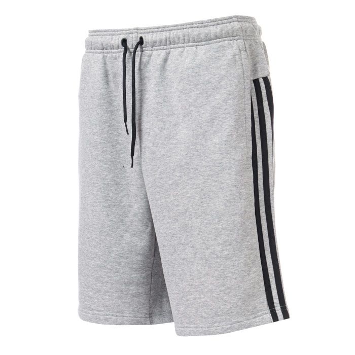 Mens adidas Must Haves 3-Stripes French Terry Shorts in medium grey heather - black.<BR><BR>- Drawcord-adjustable elasticated waist.<BR>- Side welt pockets.<BR>- Ribbed gusset insert.<BR>- Applied 3-Stripes to sides.<BR>- adidas brandmark at rear waist.<BR>- Regular fit.<BR>- Inside leg length measures 10in approximately.<BR>- Main material: 70% Cotton  30% Recycled polyester.  Machine washable.<BR>- Ref: DT9902<BR><BR>- Measurements are intended for guidance only.