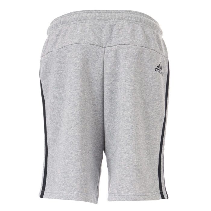 Mens adidas Must Haves 3-Stripes French Terry Shorts in medium grey heather - black.<BR><BR>- Drawcord-adjustable elasticated waist.<BR>- Side welt pockets.<BR>- Ribbed gusset insert.<BR>- Applied 3-Stripes to sides.<BR>- adidas brandmark at rear waist.<BR>- Regular fit.<BR>- Inside leg length measures 10in approximately.<BR>- Main material: 70% Cotton  30% Recycled polyester.  Machine washable.<BR>- Ref: DT9902<BR><BR>- Measurements are intended for guidance only.