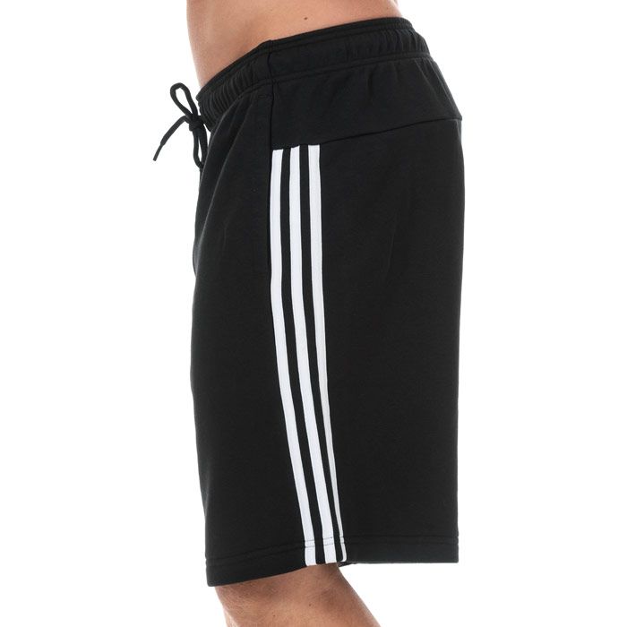 Mens adidas Must Haves 3-Stripes French Terry Shorts in black - white.<BR><BR>- Drawcord-adjustable elasticated waist.<BR>- Side welt pockets.<BR>- Ribbed gusset insert.<BR>- Applied 3-Stripes to sides.<BR>- adidas Badge Of Sport logo at rear waist.<BR>- Regular fit.<BR>- Inside leg length measures 10in approximately.<BR>- Main material: 70% Cotton  30% Recycled polyester.  Machine washable.<BR>- Ref: DT9903<BR><BR>- Measurements are intended for guidance only.