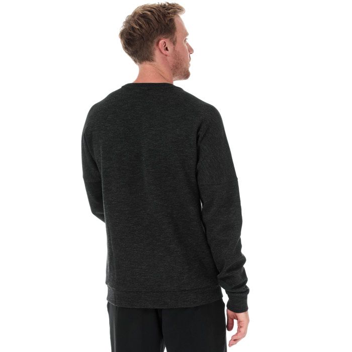 Mens adidas ID Stadium Crew Sweatshirt in black - grey six.<BR><BR>- Crew neck.<BR>- Drop shoulder.<BR>- Long sleeves.<BR>- Kangaroo style pocket to front with internal hidden zip pocket.<BR>- adidas Badge of Sport logo printed at left sleeve.<BR>- Contrast back neck tape.<BR>- Regular fit.<BR>- Measurement from shoulder to hem: 28“ approximately.  <BR>- Shell: 67% Cotton  33% Recycled polyester. Machine washable.<BR>- Ref: DU1145<BR><BR>Measurements are intended for guidance only.