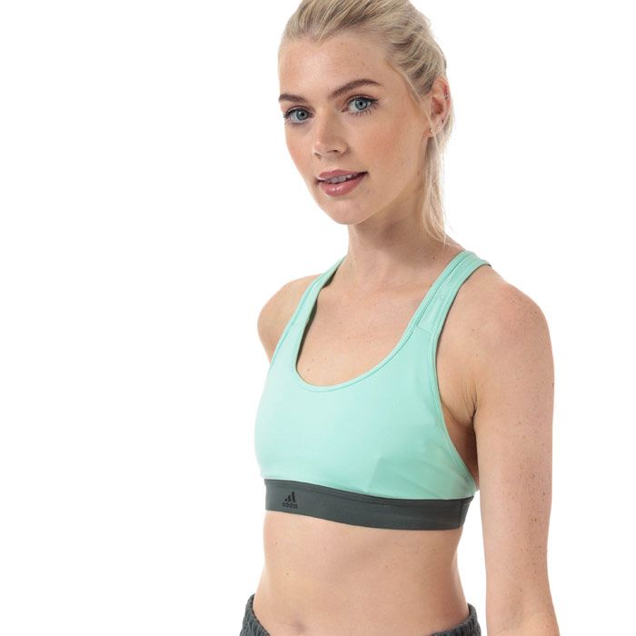 Womens adidas Don’t Rest X Bra in clear mint.<BR><BR>Medium support sports bra with strappy back detail.<BR>- climalite® fabric sweeps sweat away from your skin.<BR>- Scoop neck.<BR>- Pullover design.<BR>- Elasticated cross back straps.<BR>- Removable pads for comfort and support.<BR>- Breathable mesh lining.<BR>- Flatlock seams reduce chafing and skin irritation.<BR>- Elastic bottom band with soft brushed back.<BR>- adidas logo printed at centre bottom band.<BR>- Medium support.<BR>- Compression fit.<BR>- Main material: 75% Recycled polyester  25% Elastane.  Lining: 80% Recycled polyester  20% Elastane.  Mesh: 81% Polyester  19% Elastane.  Machine washable.<BR>- Ref: DU6680