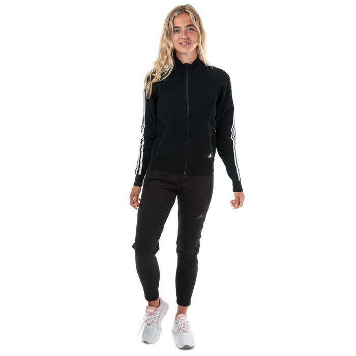 Womens adidas ID Knit Track Top in black.<BR><BR>- Ribbed stand up collar.<BR>- Full zip fastening.<BR>- Long raglan sleeves with stretch 3-Stripes panel.<BR>- Zipped front pockets.<BR>- Ribbed cuffs and hem.<BR>- adidas Badge of Sport logo above left hem.<BR>- Relaxed fit.<BR>- Measurement from shoulder to hem: 23“ approximately.  <BR>- Main material: 100% Nylon.  Pockets: 100% Recycled polyester.  Machine washable.<BR>- Ref: DX7933<BR><BR>Measurements are intended for guidance only.