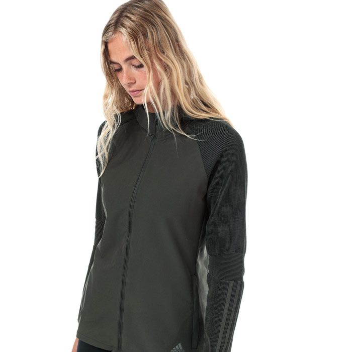 Womens adidas PHX 2 Jacket in legend earth - legend ink.<BR><BR>Quick-drying running jacket.<BR>- Fixed hood.<BR>- Full zip fastening with chin guard.<BR>- Rib knit raglan sleeves with pre-shaped elbows.<BR>- Zipped front pockets.<BR>- Sweat guard pocket helps keep small items dry.<BR>- PFC-free water-repellent finish at body and hood.<BR>- adidas Badge of Sport logo above left hem.<BR>- Reflective details.<BR>- Slim fit.<BR>- Measurement from shoulder to hem: 24“ approximately.  <BR>- Body: 68% Polyester  20% Recycled polyester  12% Elastane.  Sleeves: 94% Polyester  6% Elastane.  Lining: 54% Polyester  46% Recycled polyester.  Machine washable.<BR>- Ref: DY0051<BR><BR>Measurements are intended for guidance only.