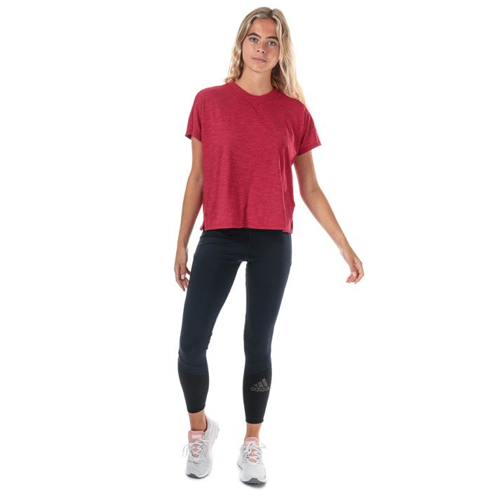 Womens adidas ID Winners AtT-Shirttude T-Shirt in active maroon.<BR><BR>- Crew neck.<BR>- Grown-on short sleeves.<BR>- Side splits at hem.<BR>- Large pearlised adidas Badge of Sport logo printed on reverse.<BR>- Tonal back neck tape.<BR>- Loose fit.<BR>- Measurement from shoulder to hem: 22“ approximately.  <BR>- Body: 58% Cotton  21% Viscose  21% Recycled polyester.  Machine washable.<BR>- Ref: DZ2478<BR><BR>Measurements are intended for guidance only.