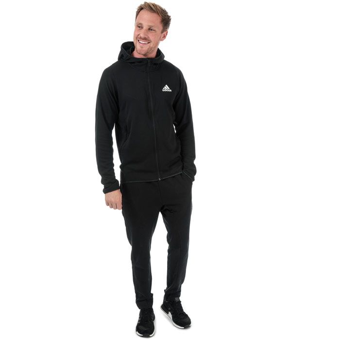Mens adidas Freelift Climawarm Zip Hoody in black.<BR><BR>- climawarm™ keeps you dry and insulates your body from the cold.<BR>- Freelift design stays put during overhead movement.<BR>- Bungee-adjustable hood with stretch binding trim.<BR>- Funnel neck.<BR>- Full zip fastening with chin guard.<BR>- Long sleeves with stretch binding trim at cuffs.<BR>- Zipped front pockets.<BR>- Droptail hem with stretch binding.<BR>- adidas Badge of Sport logo printed at left chest.<BR>- Regular fit.<BR>- Main material: 100% Recycled polyester. Machine washable.<BR>- Ref: DZ7402
